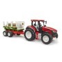 Bruder Tractor Roadmax cu remorca forestiera si 3 busteni